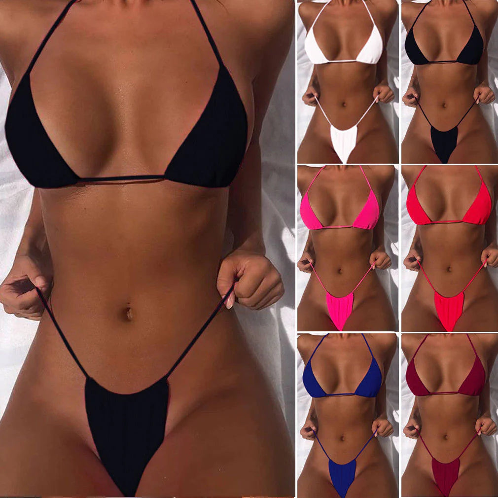 Women's Sexy Multicolor Thong Swimsuit