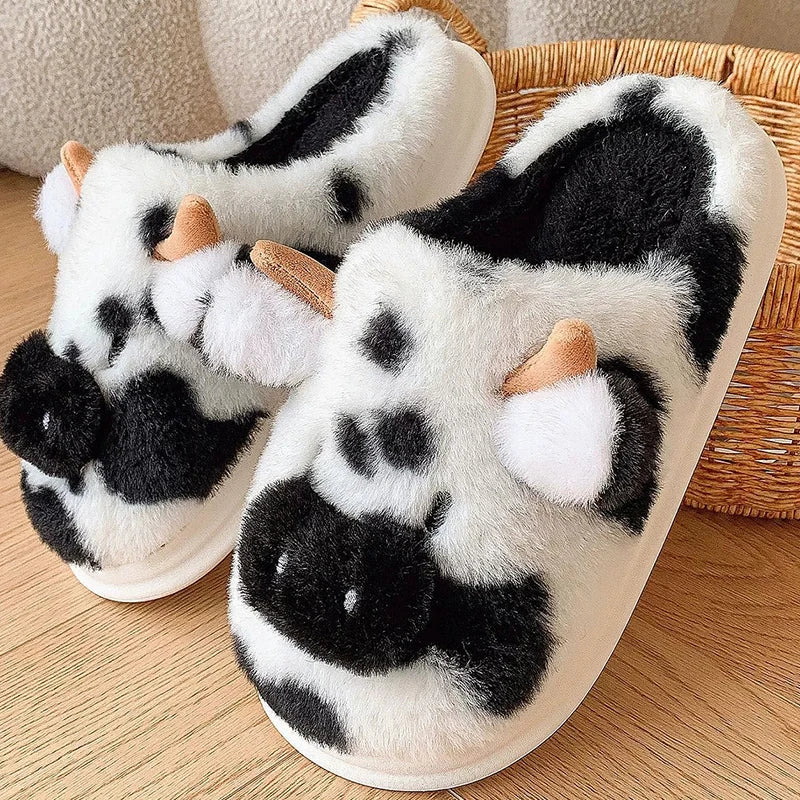 Furry Cow Slippers