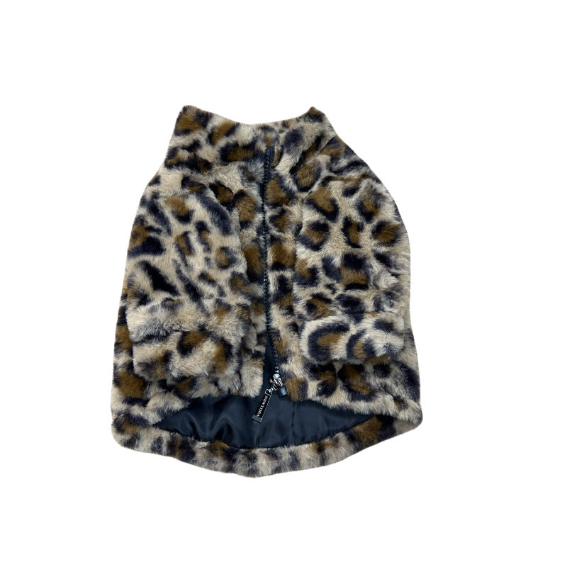 Dog Clothes Fur Coat Tide Brand Leopard Print