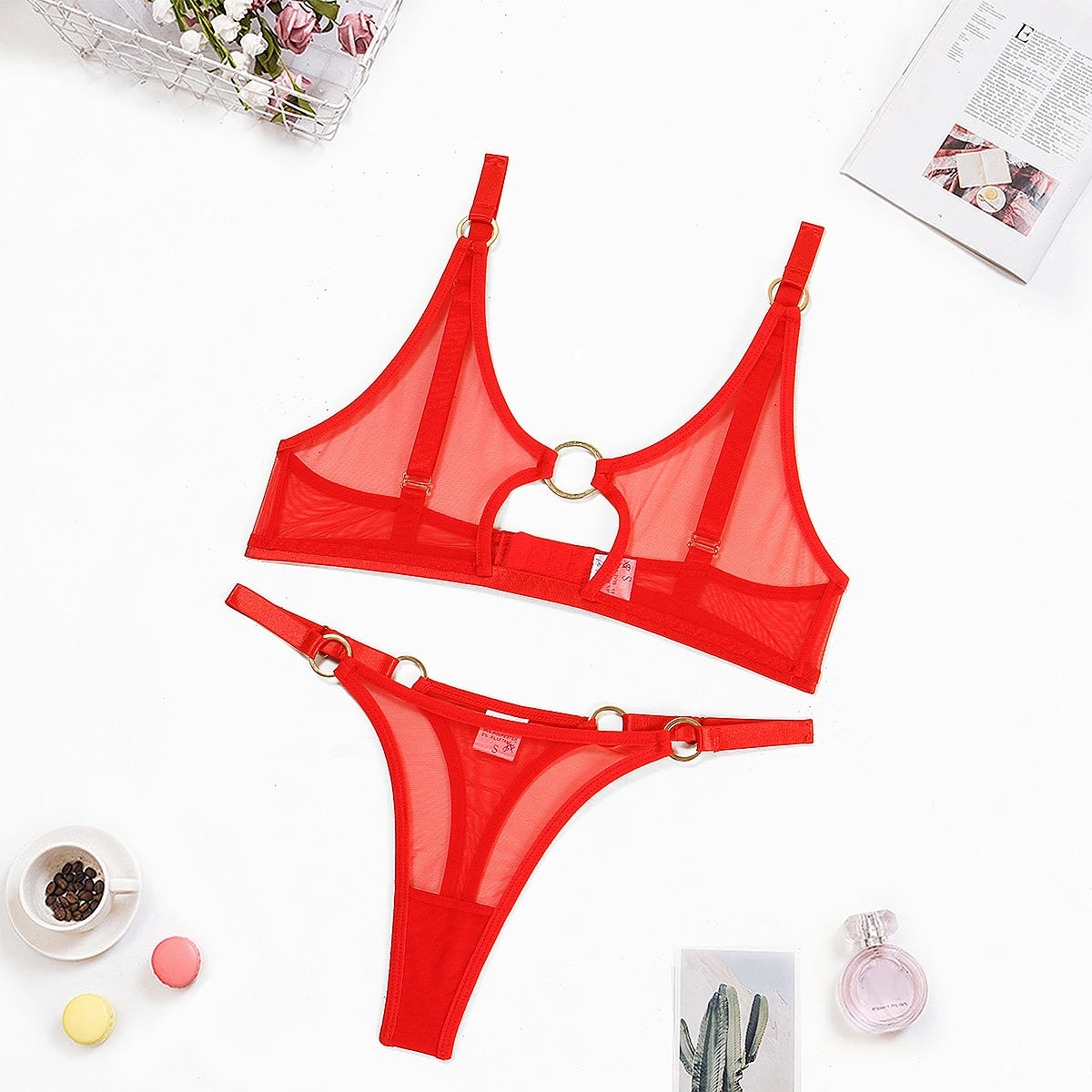 Seamless Women’s Ring Lingerie Set – Sexy Wire-Free Bra & Panty