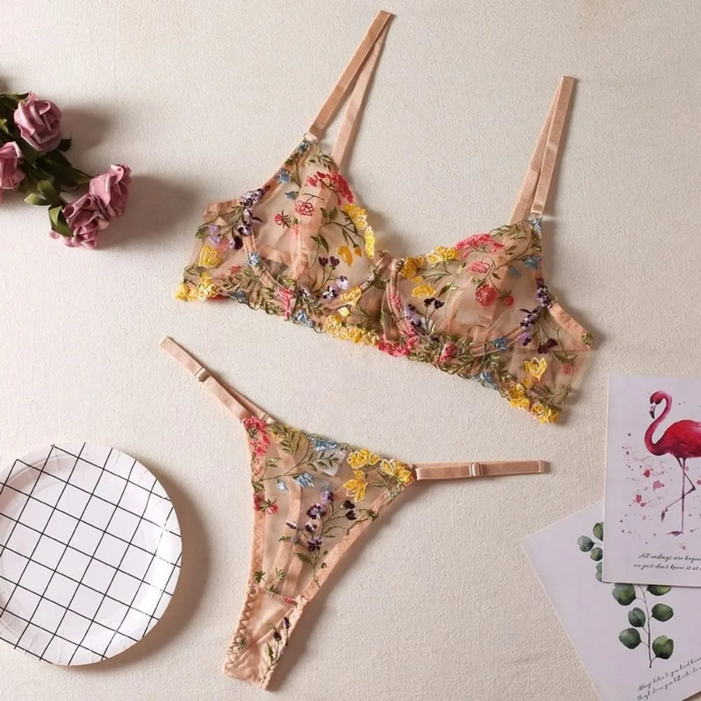 2-Piece Embroidery Lingerie