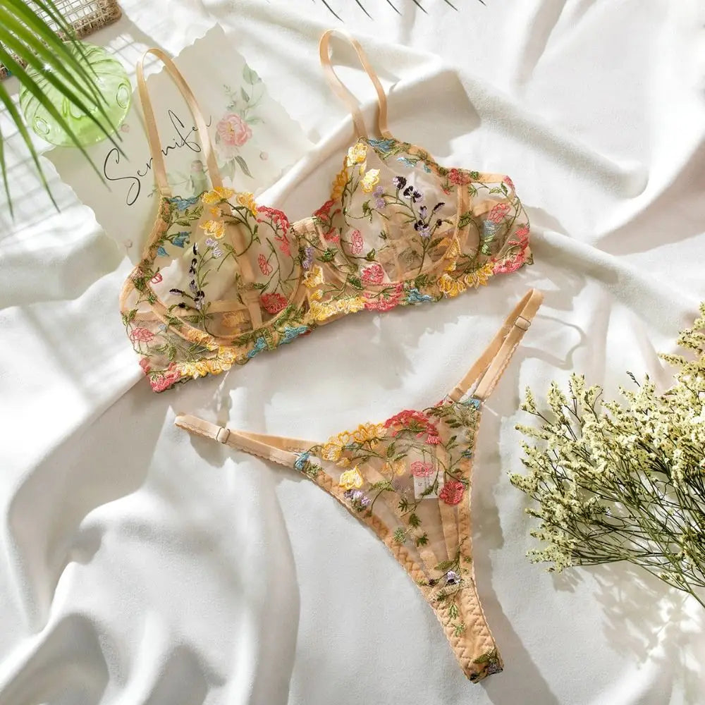 2-Piece Embroidery Lingerie