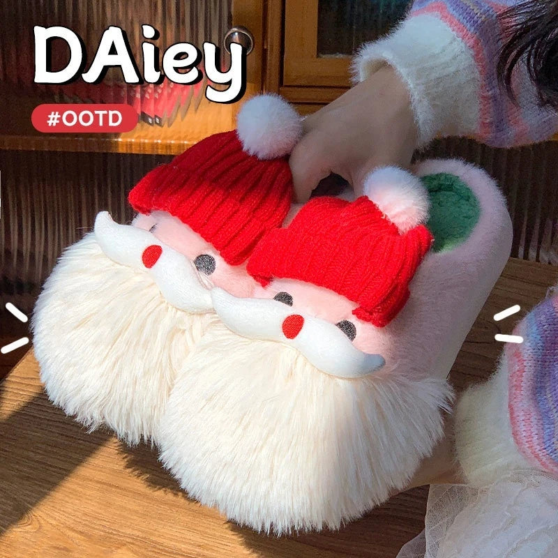 Winter new Christmas and Halloween series cartoon Christmas women's outerwear warm cotton slippers for both men and women Gift