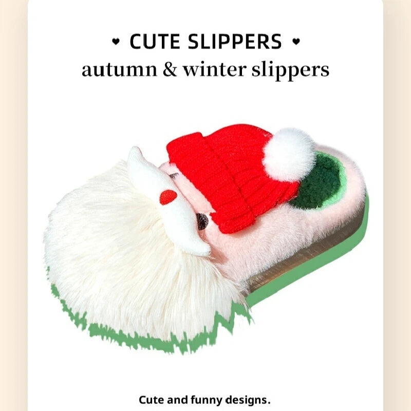 Winter new Christmas and Halloween series cartoon Christmas women's outerwear warm cotton slippers for both men and women Gift