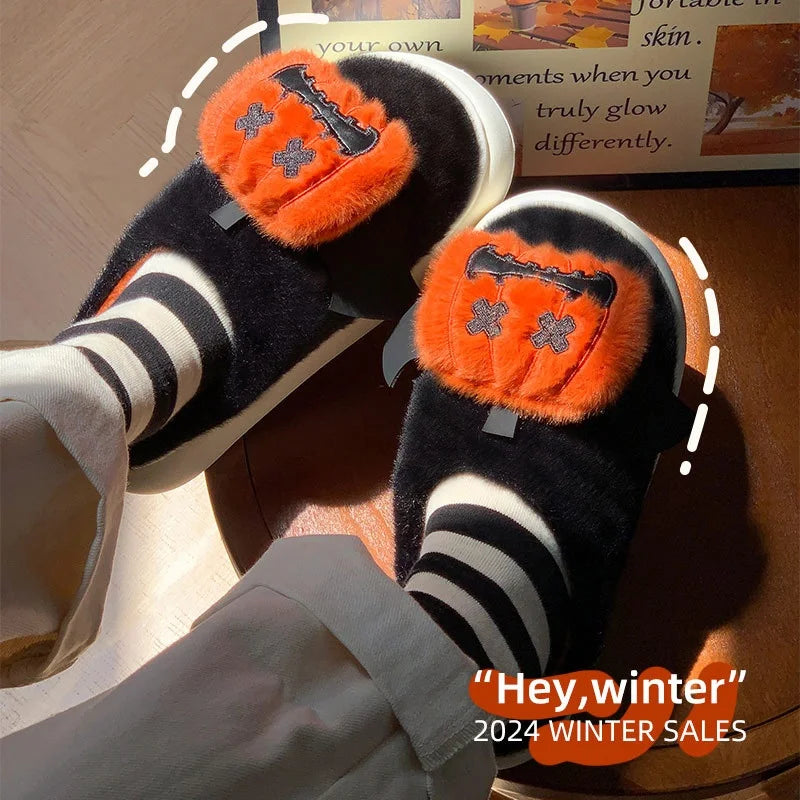 Winter new Christmas and Halloween series cartoon Christmas women's outerwear warm cotton slippers for both men and women Gift