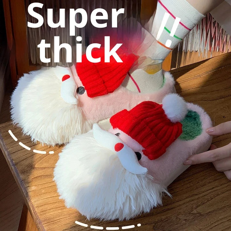 Winter new Christmas and Halloween series cartoon Christmas women's outerwear warm cotton slippers for both men and women Gift