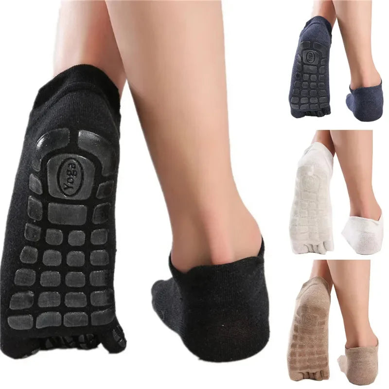 Men's Winter Thick Five-Fingers Socks Warm Non-Slip Fitness Toe Socks Low Calf Slipper Male Floor Wear for Indoor Comfort
