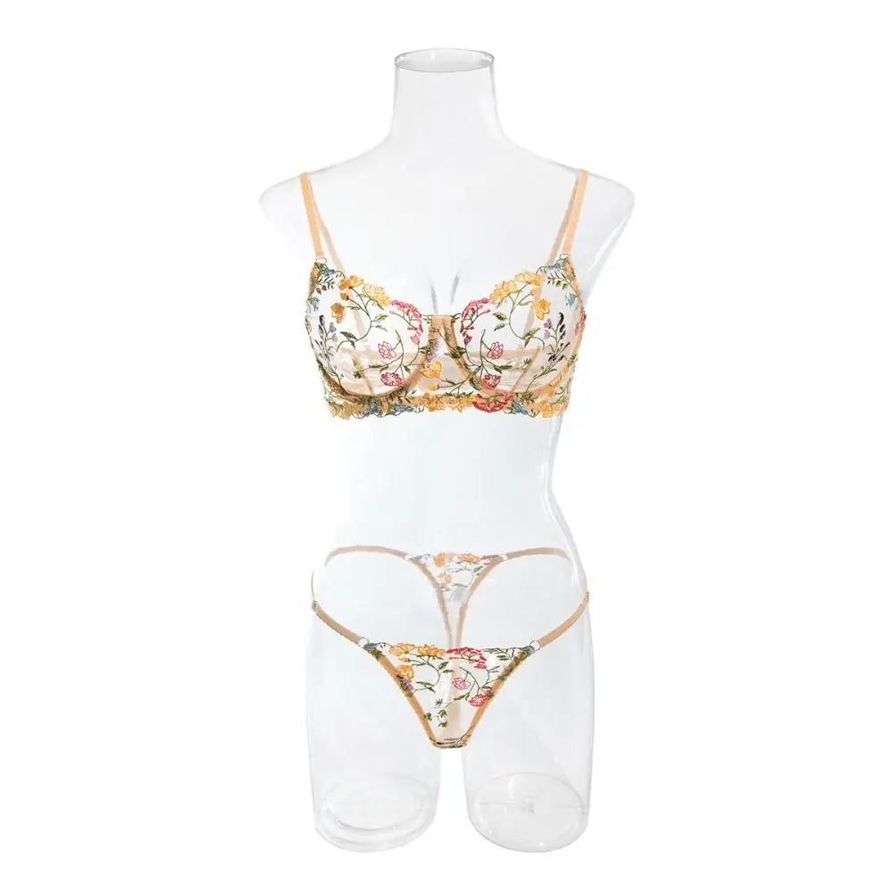 2-Piece Embroidery Lingerie