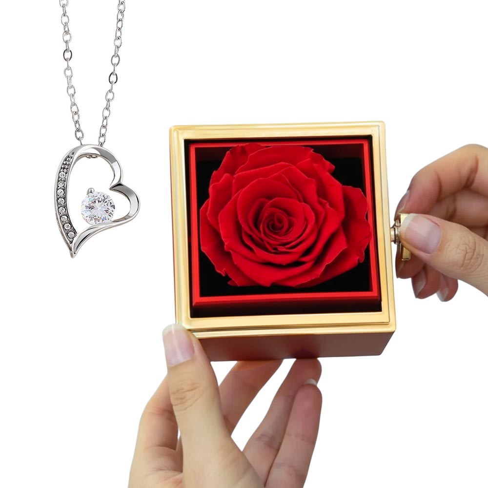 🌹 “Forever Yours: Rotating Enchanted Rose Gift Box”